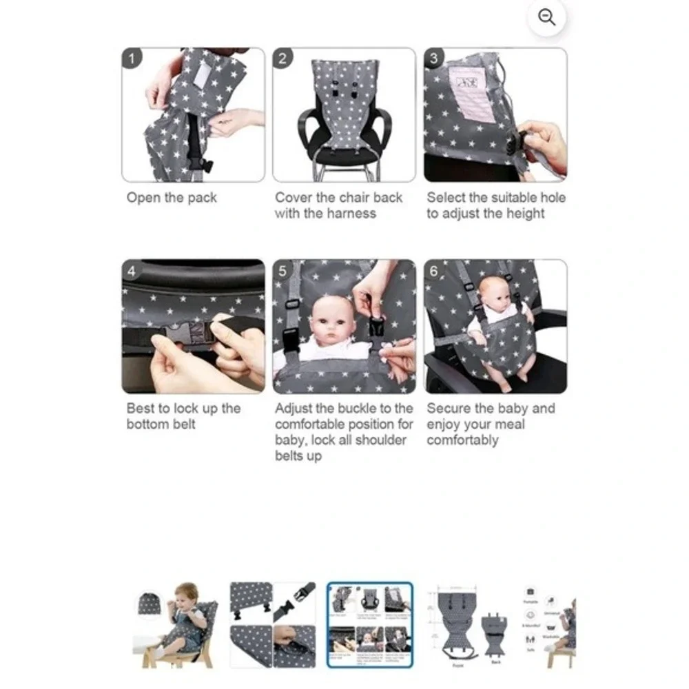 Portable Baby High Chair Safety Seat Harness for Toddler,‎ Baby Travel Essential